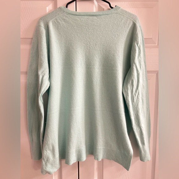 J. Crew Women’s Mint Green Knit Wool/Cotton Blend Pullover Sweater Size XL - Picture 2 of 8